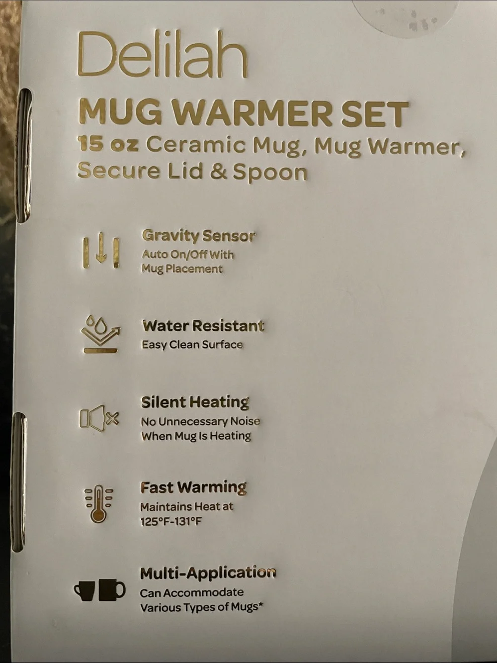 Delilah Wear Silver Ceramic Mug Warmer Set with Spoon